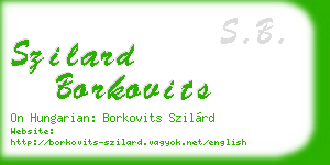 szilard borkovits business card