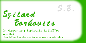 szilard borkovits business card